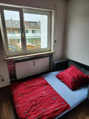 Ein Bett oder Betten in einem Zimmer der Unterkunft Einfache 1-Zimmer Wohnung in Bad Wörishofen