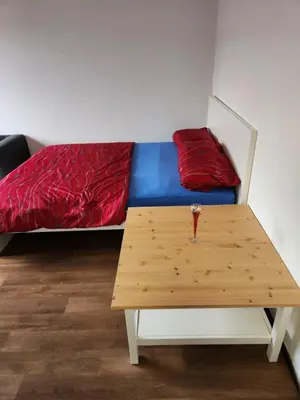 Ein Bett oder Betten in einem Zimmer der Unterkunft Einfache 1-Zimmer Wohnung in Bad Wörishofen