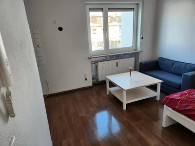 Ein Sitzbereich in der Unterkunft Einfache 1-Zimmer Wohnung in Bad Wörishofen