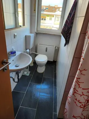 Ein Badezimmer in der Unterkunft Einfache 1-Zimmer Wohnung in Bad Wörishofen