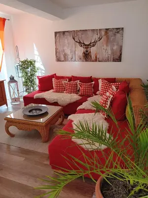 Ein Sitzbereich in der Unterkunft Haus Almblick