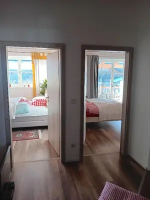 Ein Bett oder Betten in einem Zimmer der Unterkunft Haus Almblick