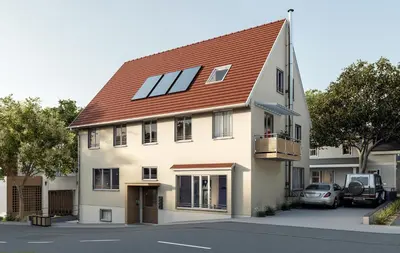 Das Gebäude in dem sich die Ferienwohnung befindet