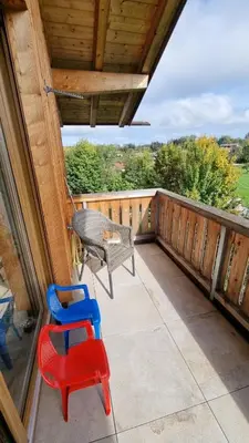 Ein Balkon oder eine Terrasse in der Unterkunft Ferienwohnung mit Bergblick
