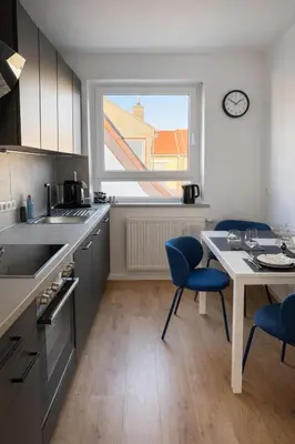 Küche/Küchenzeile in der Unterkunft Luxus Apartment - Charmante 2 ZKB Ferienwohnung