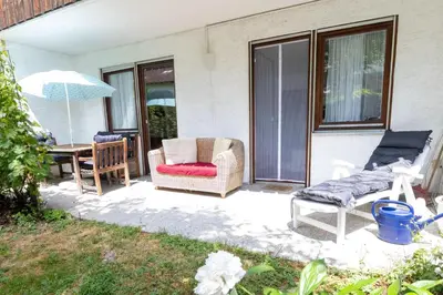 Ein Sitzbereich in der Unterkunft Ferienwohnung Saskia
