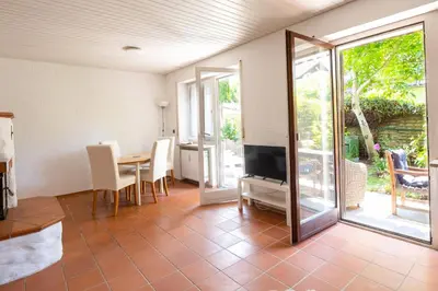 Ein Sitzbereich in der Unterkunft Ferienwohnung Saskia