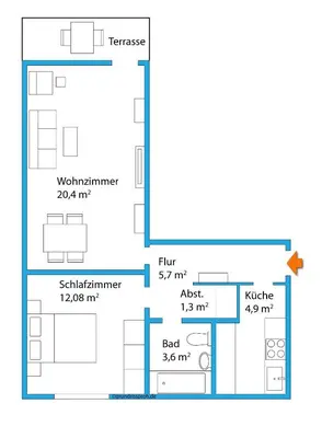 Grundriss der Unterkunft Neu renovierte Ferienwohnung F3
