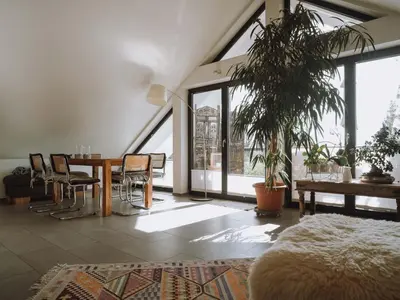 Ein Sitzbereich in der Unterkunft Apartment Charmante Wohnung in Holzhausen mit Grill by Interhome