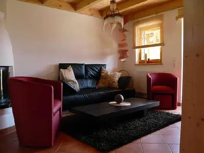 Ein Sitzbereich in der Unterkunft Meisters Ferienhaus