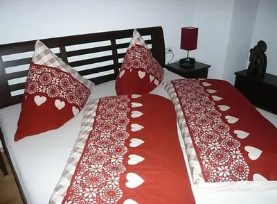 Ein Bett oder Betten in einem Zimmer der Unterkunft Meisters Ferienhaus