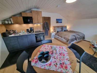 Küche/Küchenzeile in der Unterkunft Zugspitze 67 mit SAUNA in Farchant bei Garmisch-Partenkirchen