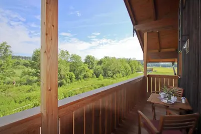 Ein Balkon oder eine Terrasse in der Unterkunft Schauerhof