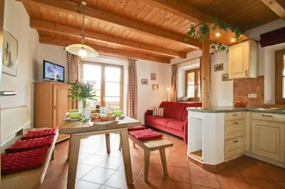 Küche/Küchenzeile in der Unterkunft Schauerhof