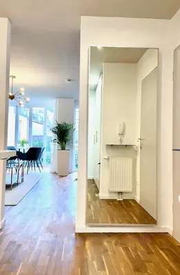Grundriss der Unterkunft Stylish Business Apartment with sunny balcony, private garage, Free WLAN!