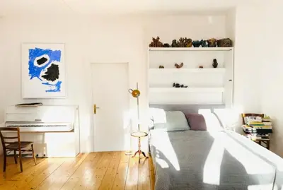 Ein Bett oder Betten in einem Zimmer der Unterkunft Wohnatelier Stehle mit Whirlpool