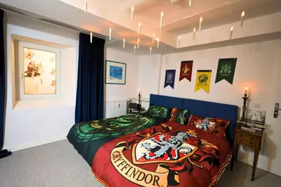 Ein Bett oder Betten in einem Zimmer der Unterkunft FeWo JoJo - Bergblick