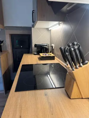 Küche/Küchenzeile in der Unterkunft Moderne große Wohnung mit Garten