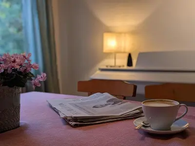 Ein Bett oder Betten in einem Zimmer der Unterkunft Wohnen im Voralpenland