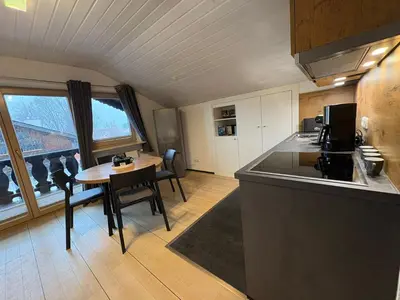Küche/Küchenzeile in der Unterkunft Zugspitze 7 mit SAUNA in Farchant bei Garmisch-Partenkirchen
