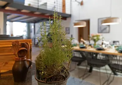 Ein Restaurant oder anderes Speiselokal in der Unterkunft Zur Schmiede - Alploft 1