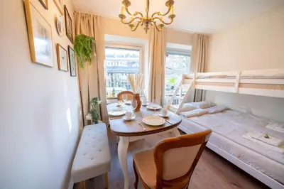 Ein Bett oder Betten in einem Zimmer der Unterkunft Retro City Apartment mitten in der Altstadt