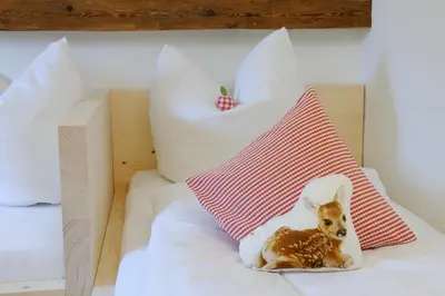 Ein Bett oder Betten in einem Zimmer der Unterkunft Hanznhof Urlaub auf dem Bauernhof