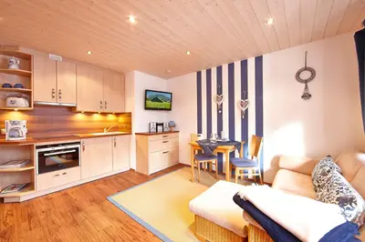 Küche/Küchenzeile in der Unterkunft Frickenblick Lounge & Sauna