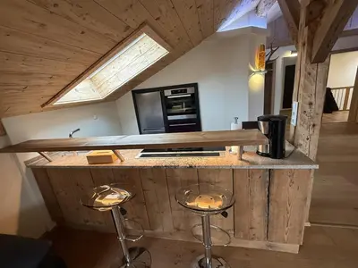 Küche/Küchenzeile in der Unterkunft Ferienwohnung Haus Bader