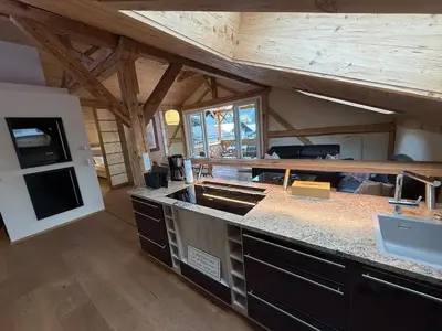 Küche/Küchenzeile in der Unterkunft Ferienwohnung Haus Bader