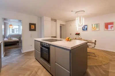 Küche/Küchenzeile in der Unterkunft Modernes Design-Apartment in Augsburger Altstadt