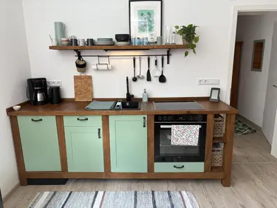 Küche/Küchenzeile in der Unterkunft Ferienwohnung am Kienbach