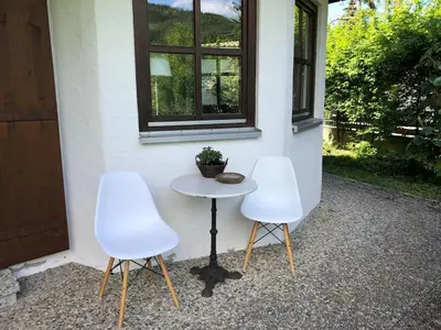 Ein Garten an der Unterkunft Bergblick Kampenwand