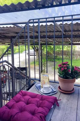 Ein Balkon oder eine Terrasse in der Unterkunft Ferienwohnung am alten Kino