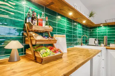 Küche/Küchenzeile in der Unterkunft Apartment am Klenzepark-Citynah-SelfCheckIn