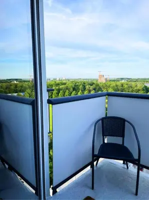 Ein Balkon oder eine Terrasse in der Unterkunft Apartment am Klenzepark-Citynah-SelfCheckIn
