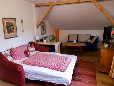 Ein Bett oder Betten in einem Zimmer der Unterkunft Ferienwohnung Aurora