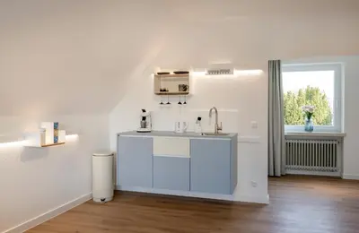 Küche/Küchenzeile in der Unterkunft Neueröffnung Haus zum Wald