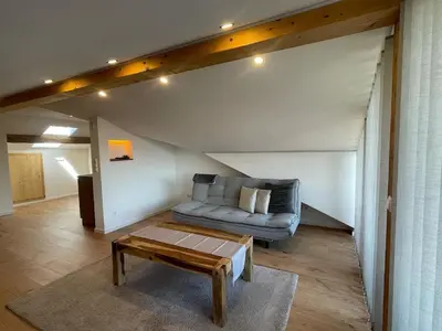 Ein Sitzbereich in der Unterkunft Charmantes Dorf-Apartment