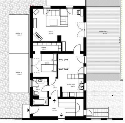 Grundriss der Unterkunft Ferienwohnung Buronia 2