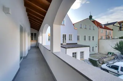 Das Gebäude in dem sich die Ferienwohnung befindet