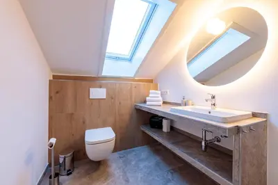 Ein Badezimmer in der Unterkunft Bergpanorama