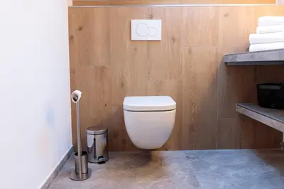 Ein Badezimmer in der Unterkunft Bergpanorama