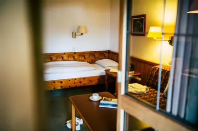 Ein Bett oder Betten in einem Zimmer der Unterkunft Aparthotel Terrassenhof