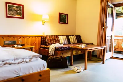 Ein Sitzbereich in der Unterkunft Aparthotel Terrassenhof