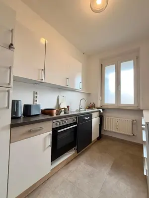 Küche/Küchenzeile in der Unterkunft Wohnung mit mehreren Zimmern im Schlachthofquartier - Ideal für Monteure