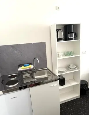 Küche/Küchenzeile in der Unterkunft Business Apartments 2 in Augsburg Lechhausen