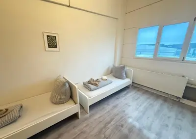 Ein Sitzbereich in der Unterkunft Business Apartments 2 in Augsburg Lechhausen
