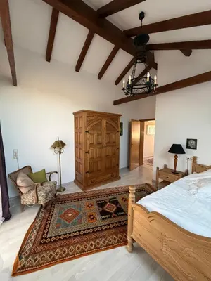 Ein Bett oder Betten in einem Zimmer der Unterkunft Landhaus in oberbayerischen Voralpen