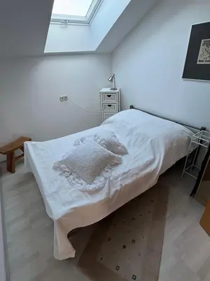 Ein Bett oder Betten in einem Zimmer der Unterkunft Landhaus in oberbayerischen Voralpen